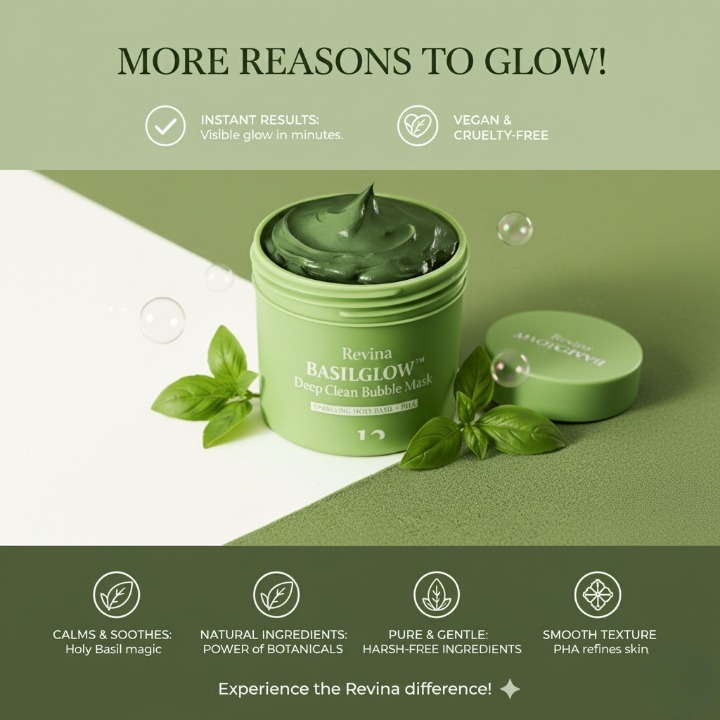 Revina BasilGlow™ Deep Clean Bubble Mask