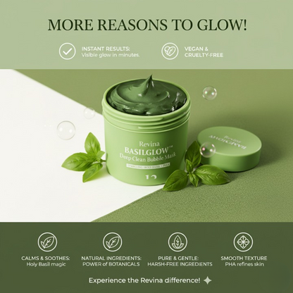Revina BasilGlow™ Deep Clean Bubble Mask